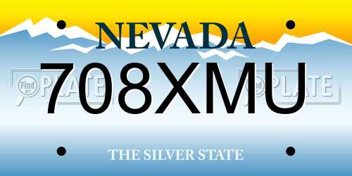 708XMU Nevada License Plate