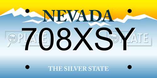 708XSY Nevada License Plate