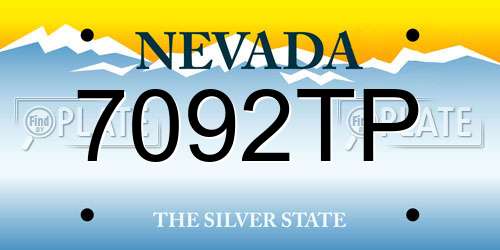 7092TP Nevada License Plate