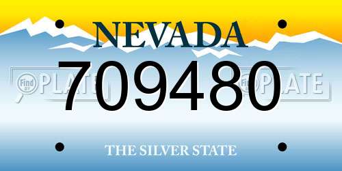 709480 Nevada License Plate