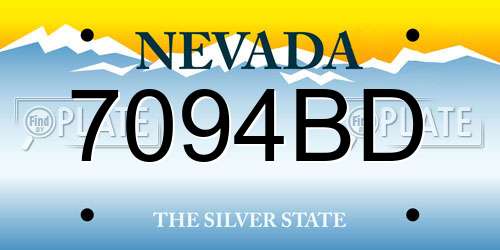 7094BD Nevada License Plate