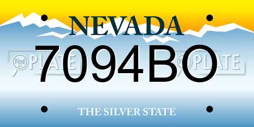 7094BO Nevada License Plate