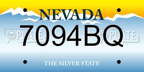 7094BQ Nevada License Plate