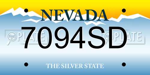 7094SD Nevada License Plate
