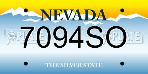 7094SO Nevada License Plate