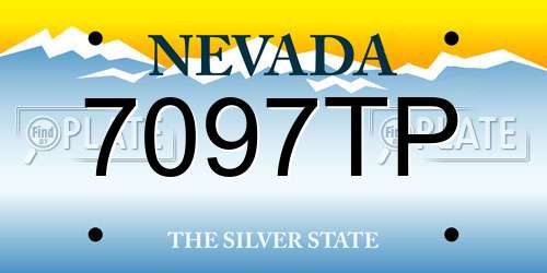 7097TP Nevada License Plate