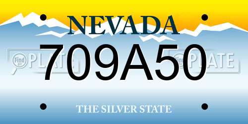 709A50 Nevada License Plate