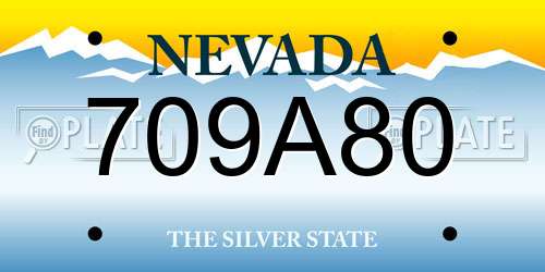 709A80 Nevada License Plate