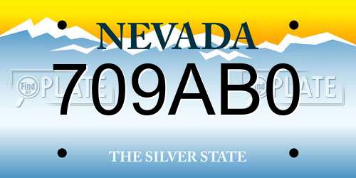 709AB0 Nevada License Plate