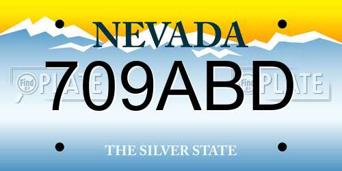 709ABD Nevada License Plate