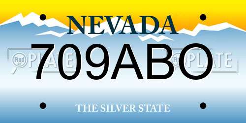 709ABO Nevada License Plate