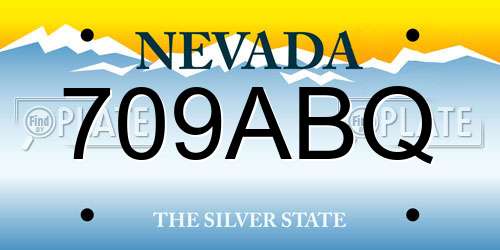 709ABQ Nevada License Plate