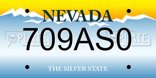 709AS0 Nevada License Plate