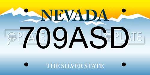709ASD Nevada License Plate