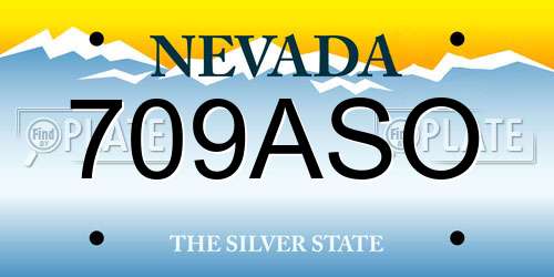 709ASO Nevada License Plate