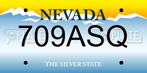 709ASQ Nevada License Plate