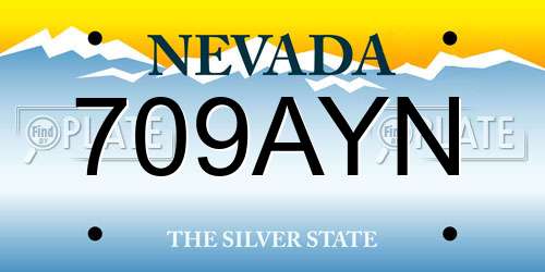 709AYN Nevada License Plate