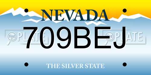 709BEJ Nevada License Plate