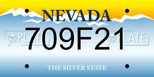 709F21 Nevada License Plate