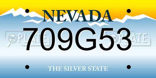 709G53 Nevada License Plate