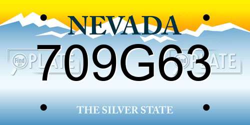 709G63 Nevada License Plate