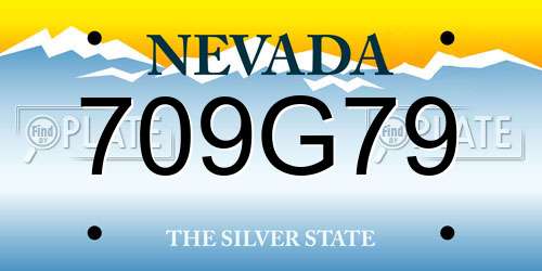 709G79 Nevada License Plate