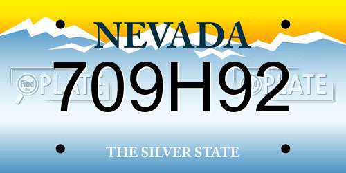 709H92 Nevada License Plate