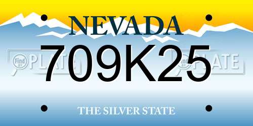 709K25 Nevada License Plate
