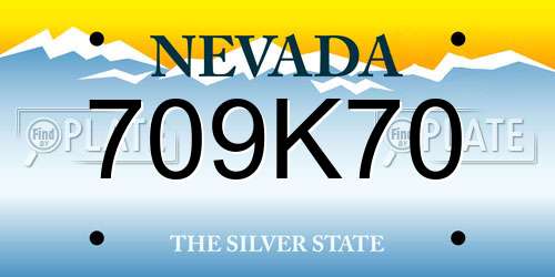709K70 Nevada License Plate