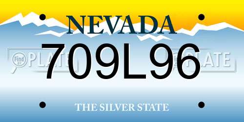 709L96 Nevada License Plate