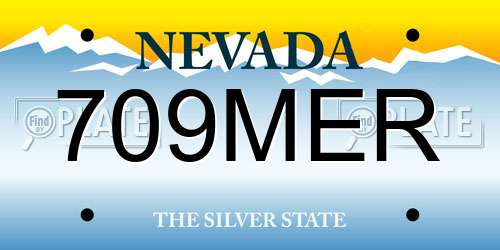 709MER Nevada License Plate