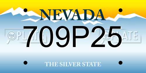 709P25 Nevada License Plate