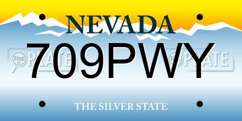 709PWY Nevada License Plate
