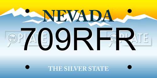 709RFR Nevada License Plate