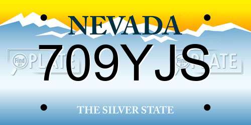 709YJS Nevada License Plate