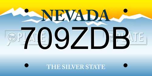 709ZDB Nevada License Plate