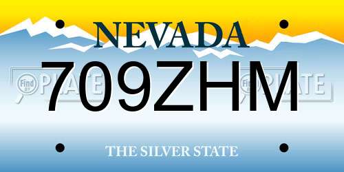 709ZHM Nevada License Plate