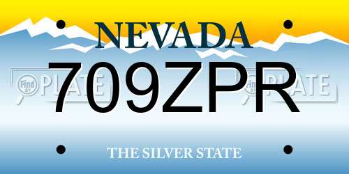 709ZPR Nevada License Plate