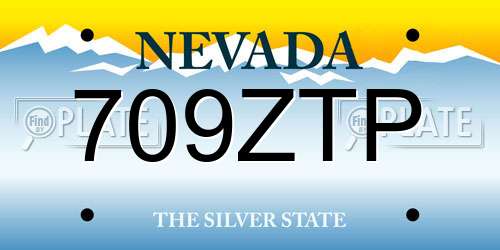 709ZTP Nevada License Plate