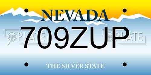 709ZUP Nevada License Plate