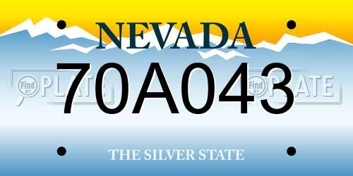 70A043 Nevada License Plate