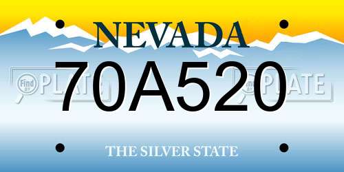 70A520 Nevada License Plate