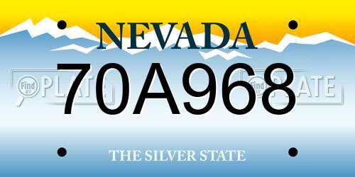 70A968 Nevada License Plate