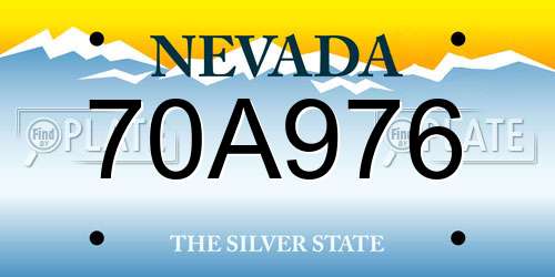 70A976 Nevada License Plate