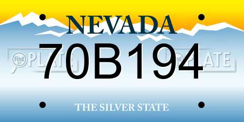 70B194 Nevada License Plate