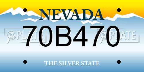 70B470 Nevada License Plate