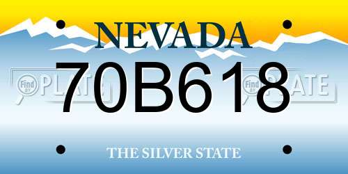 70B618 Nevada License Plate