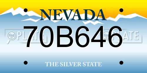 70B646 Nevada License Plate