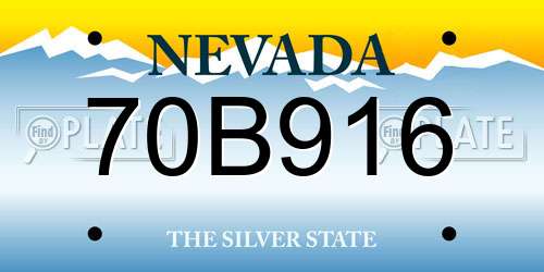 70B916 Nevada License Plate