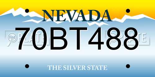 70BT488 Nevada License Plate